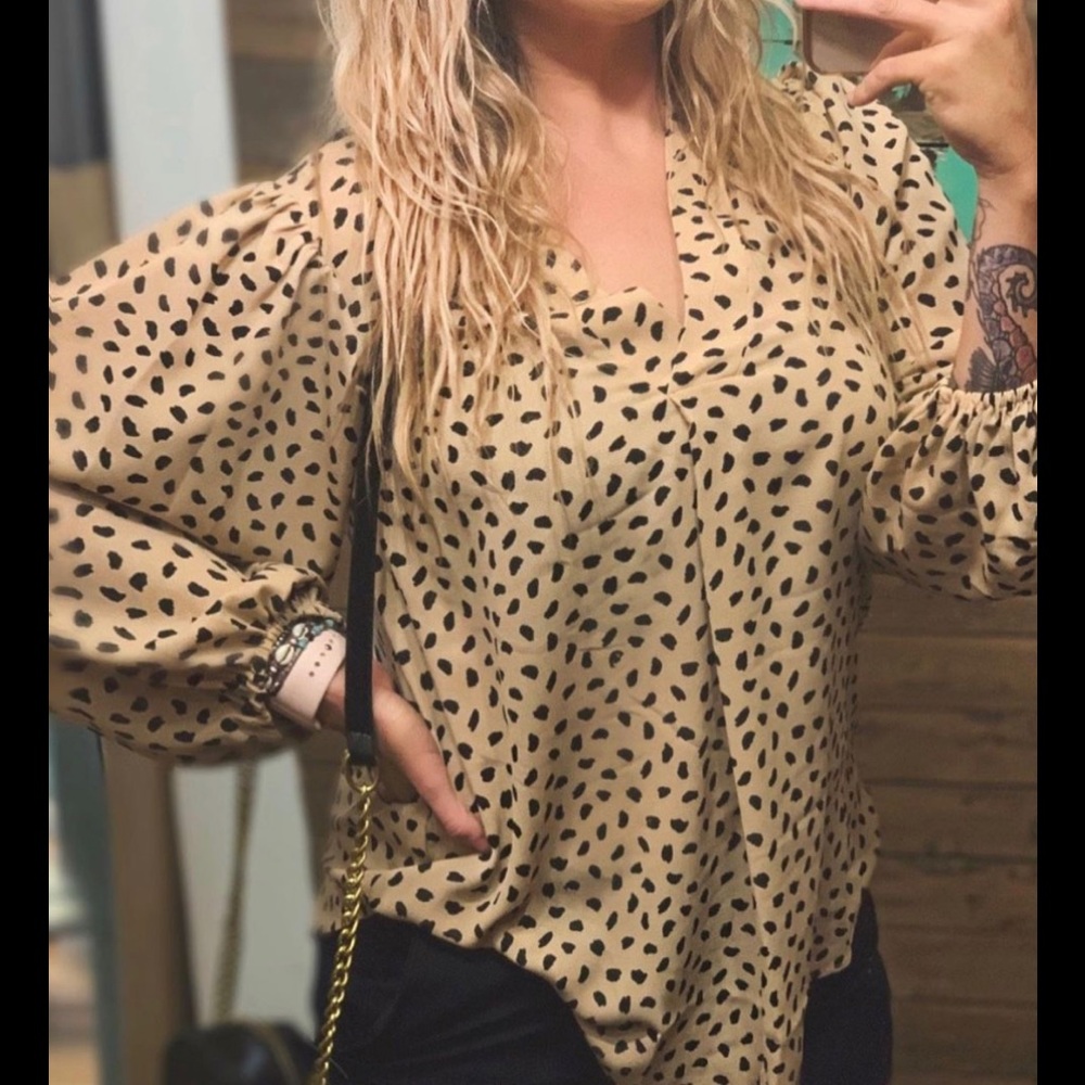Bell Sleeve speckled Blouse